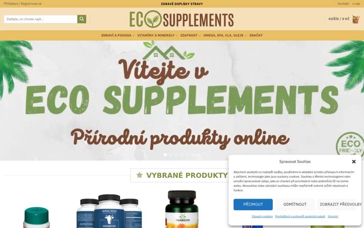 Snimka zaslona za ecosupplements.cz