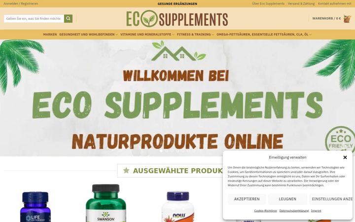 Screenshot of ecosupplements.de
