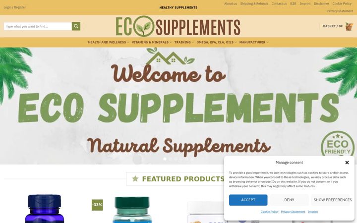 Screenshot of ecosupplements.eu