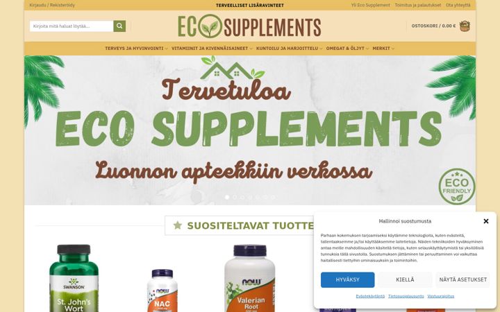 Screenshot of ecosupplements.fi