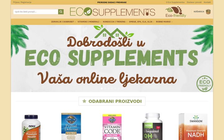Screenshot von ecosupplements.hr