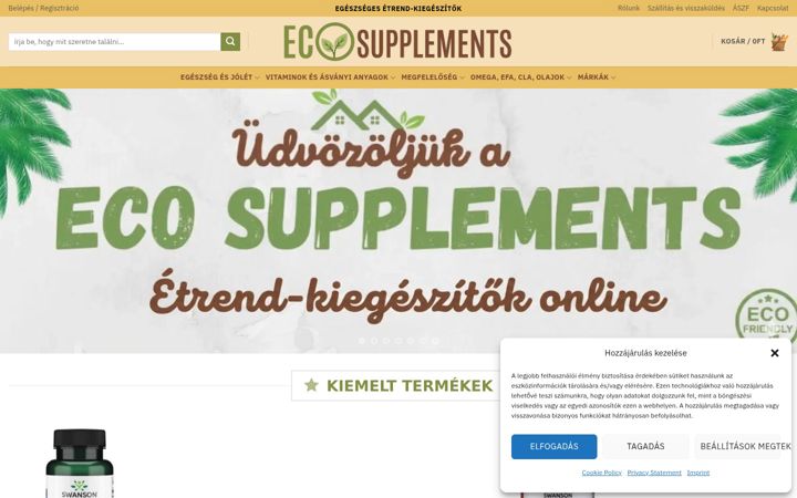 Skjermbilde av ecosupplements.hu