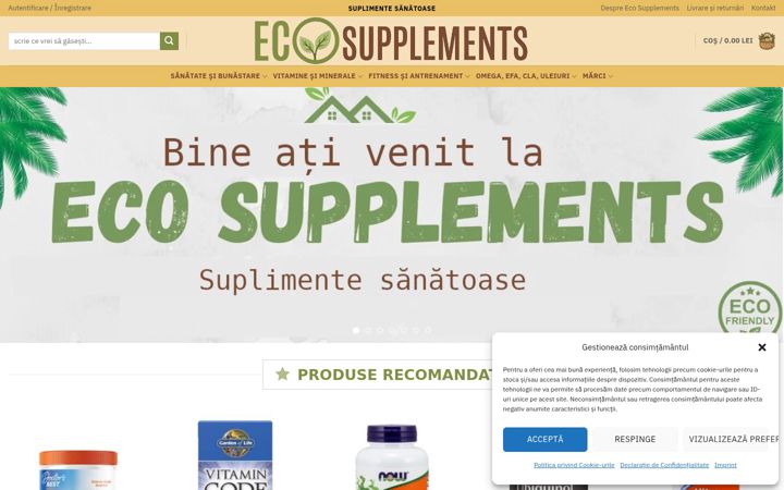 Screenshot of ecosupplements.ro