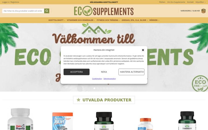 Zrzut ekranu ecosupplements.se