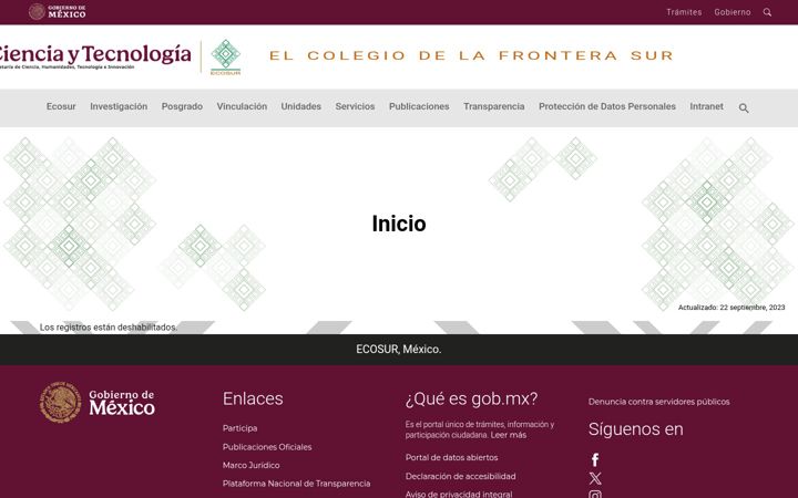Zrzut ekranu ecosur.mx