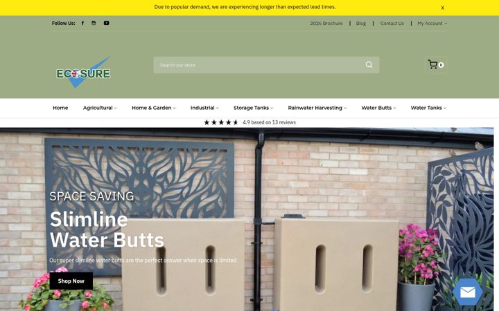 Screenshot of ecosure.co.uk