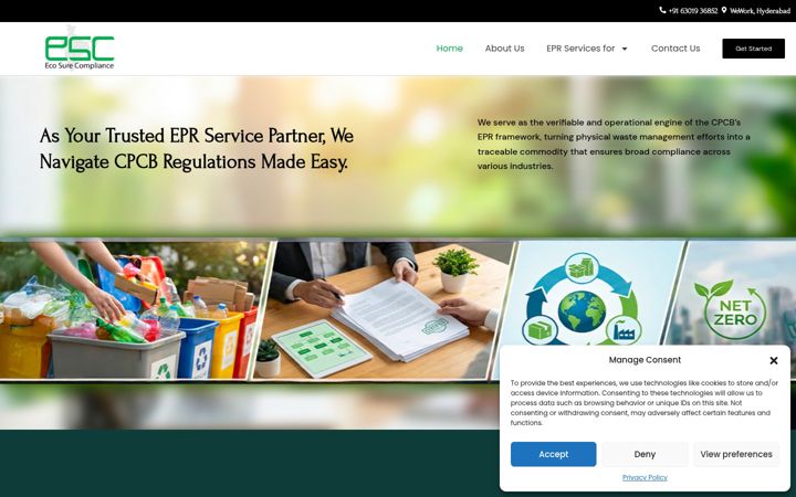 Screenshot of ecosurecompliance.com