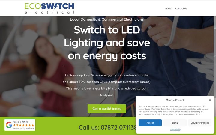 Screenshot von ecoswitch-electrical.co.uk