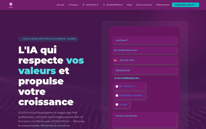 Screenshot of ecosysai.com