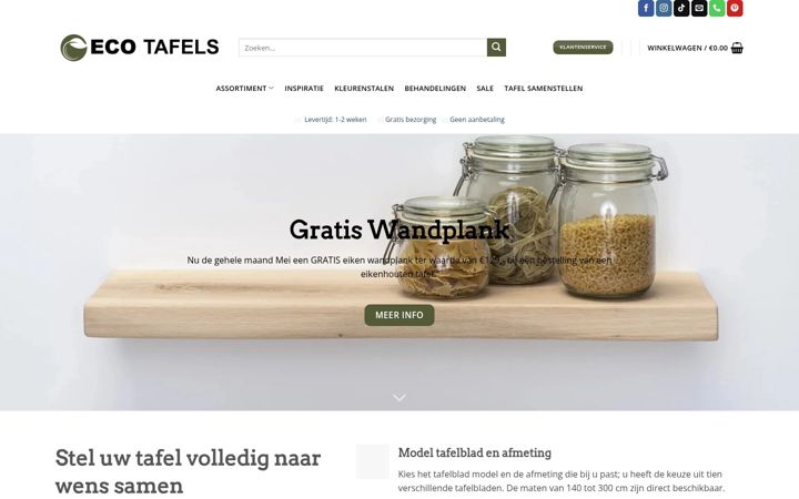 Screenshot of ecotafels.nl
