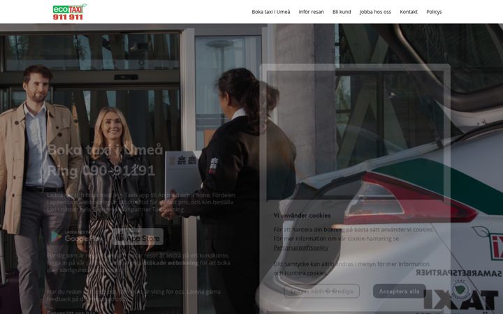 Screenshot of ecotaxi.se