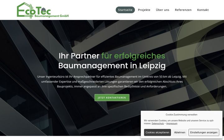 Kuvakaappaus sivustosta ecotec-baumanagement.de