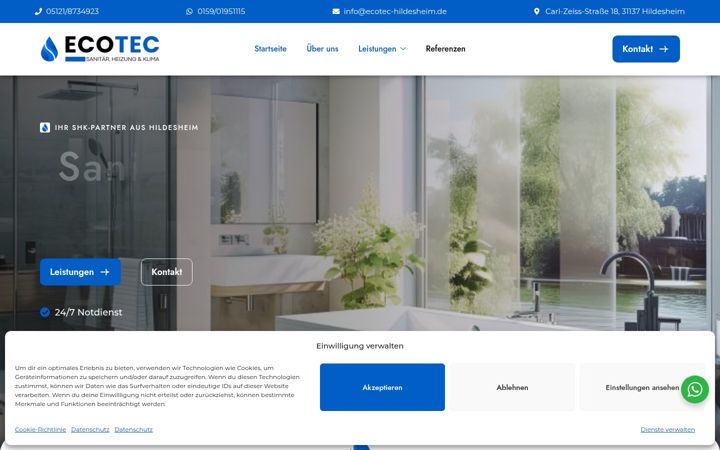 Screenshot of ecotec-hildesheim.de