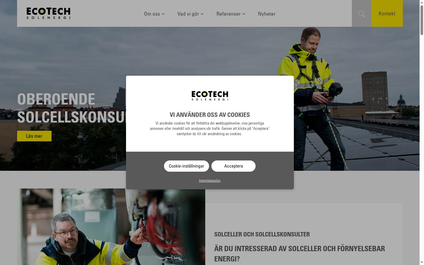 Screenshot tal-banner tal-kunsens muri qabel kwalunkwe interazzjoni