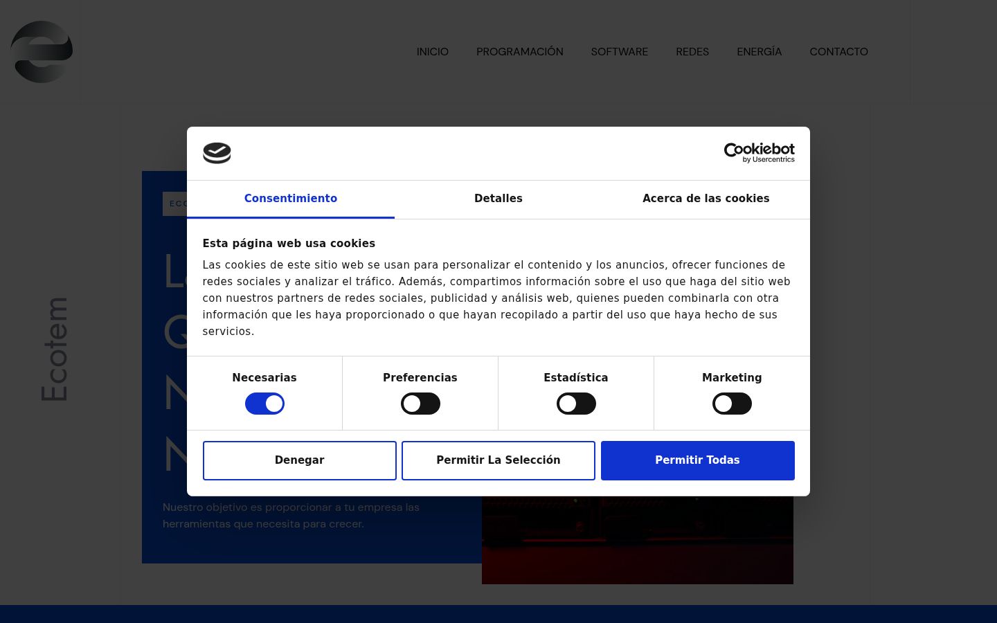 Screenshot of the consent banner shown before any interaction