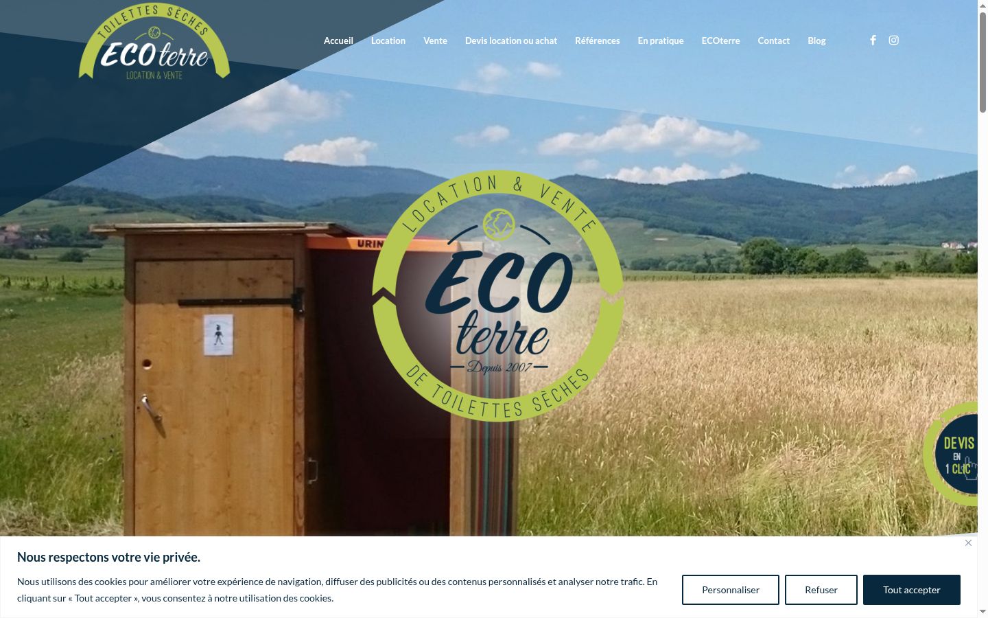 Screenshot del banner di consenso mostrato prima di qualsiasi interazione
