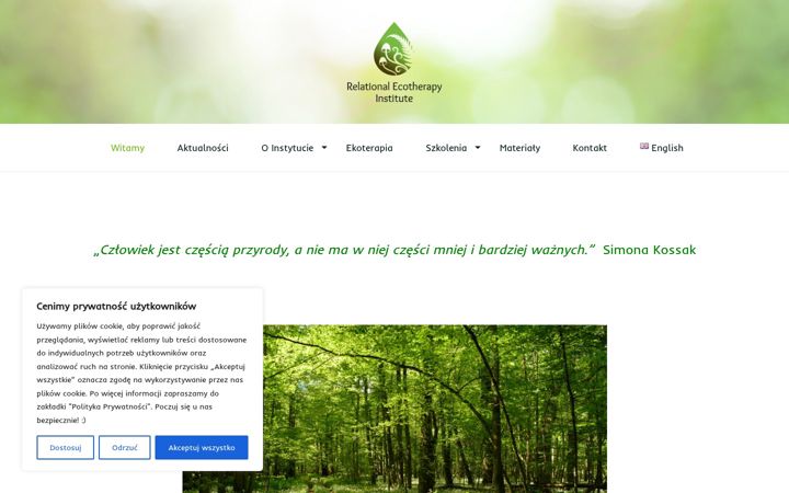 Snímek obrazovky ecotherapyinstitute.eu