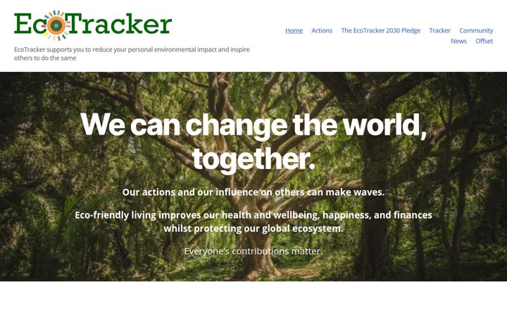 Screenshot von ecotracker.org.uk