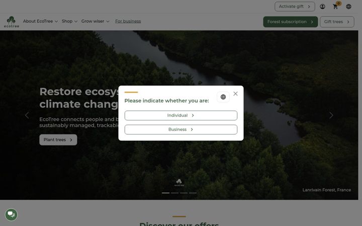 Screenshot of ecotree.green