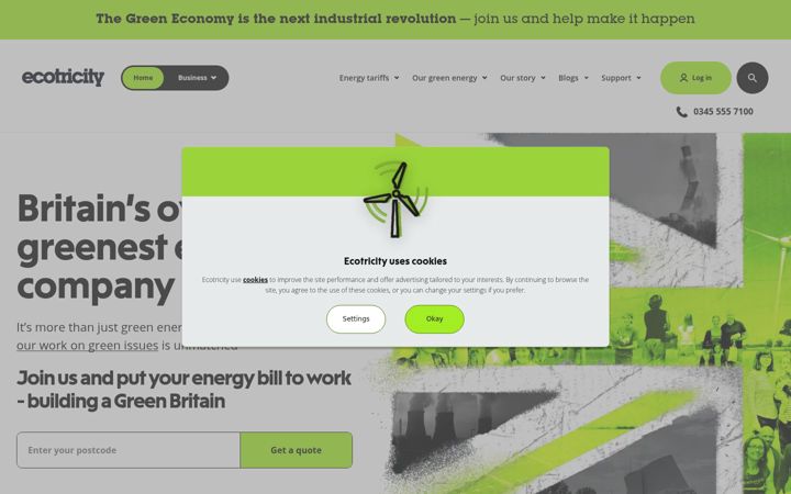Screenshot of ecotricity.co.uk
