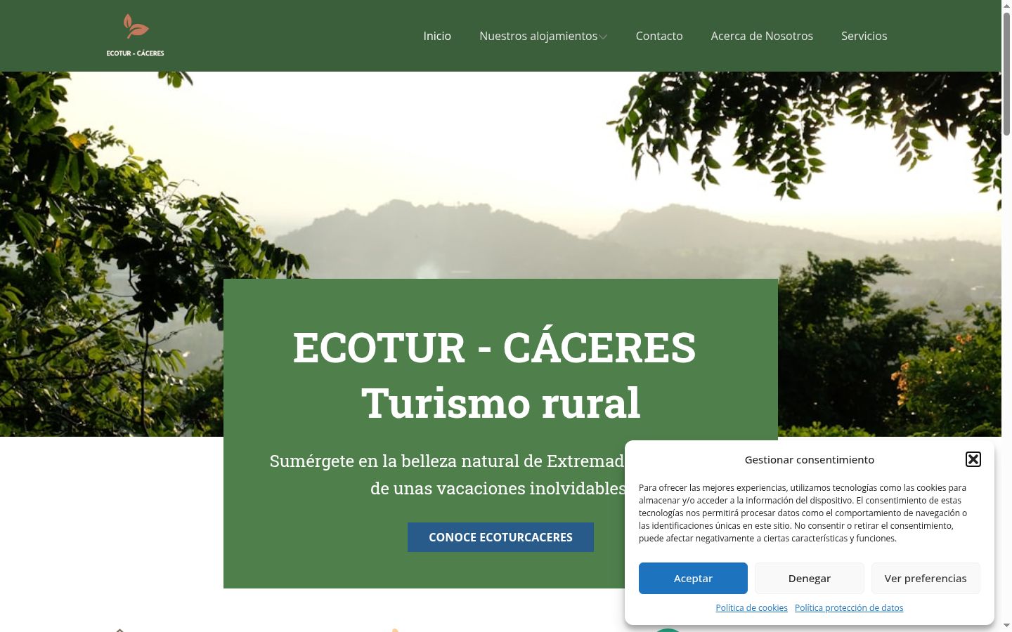 Screenshot del banner di consenso mostrato prima di qualsiasi interazione