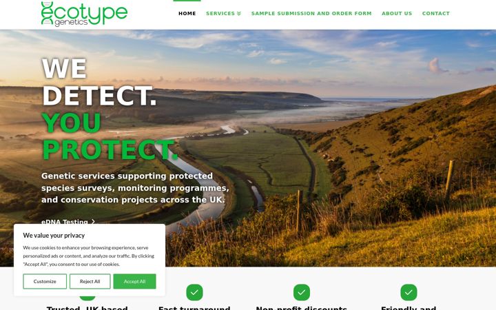 Screenshot of ecotypegenetics.co.uk