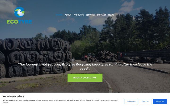 Screenshot of ecotyresrecycling.com