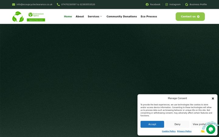 Screenshot of ecoupcycleclearance.co.uk