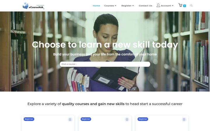 Screenshot of ecoursehub.in