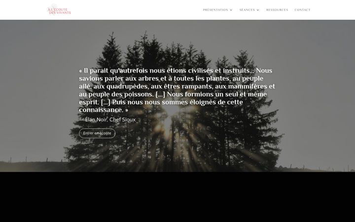 Posnetek zaslona ecoutedesvivants.org
