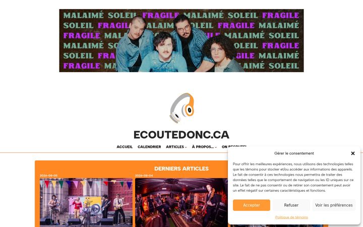 Screenshot of ecoutedonc.ca