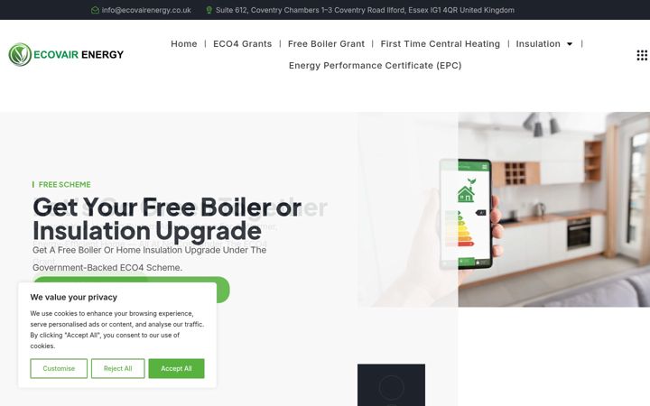Screenshot of ecovairenergy.co.uk