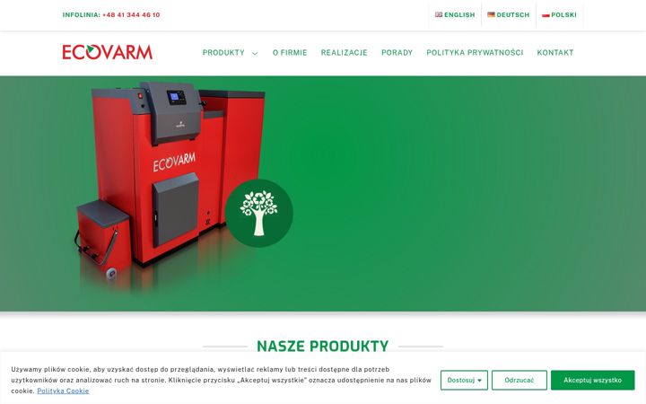 Screenshot of ecovarm.com
