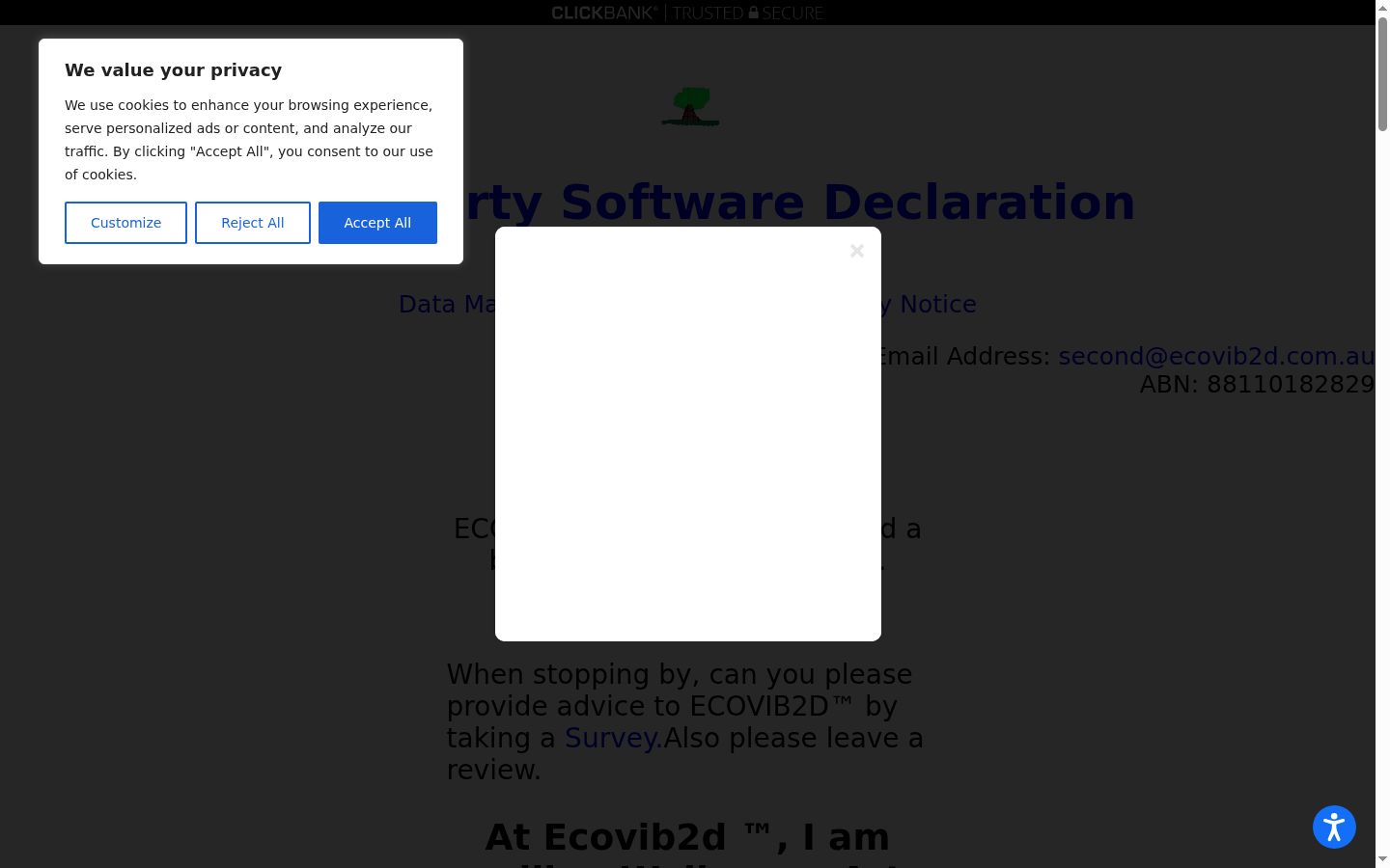 Screenshot of the consent banner shown before any interaction