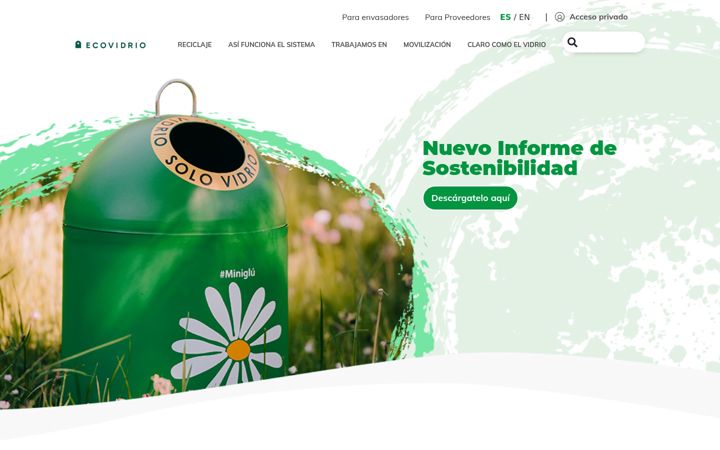 Skjermbilde av ecovidrio.es