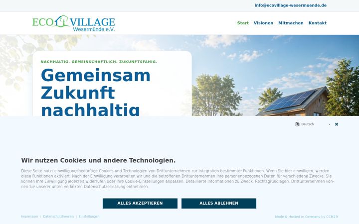 Screenshot of ecovillage-wesermuende.de