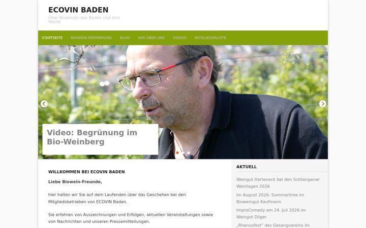 Screenshot of ecovin-baden.de