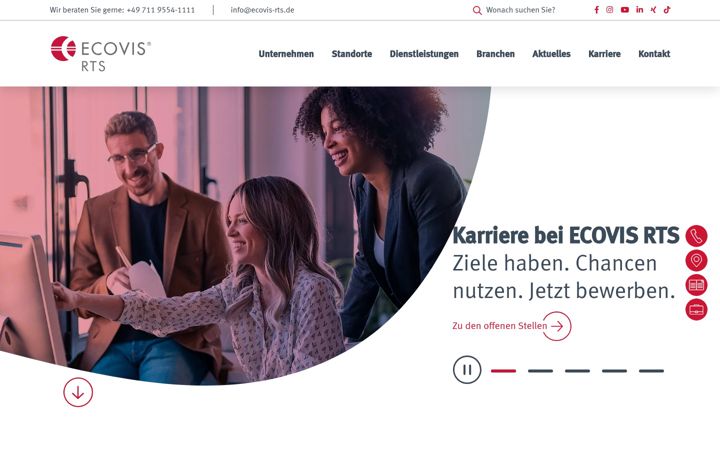 Kuvakaappaus sivustosta ecovis-rts.de