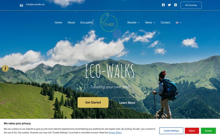 Screenshot of ecowalks.eu