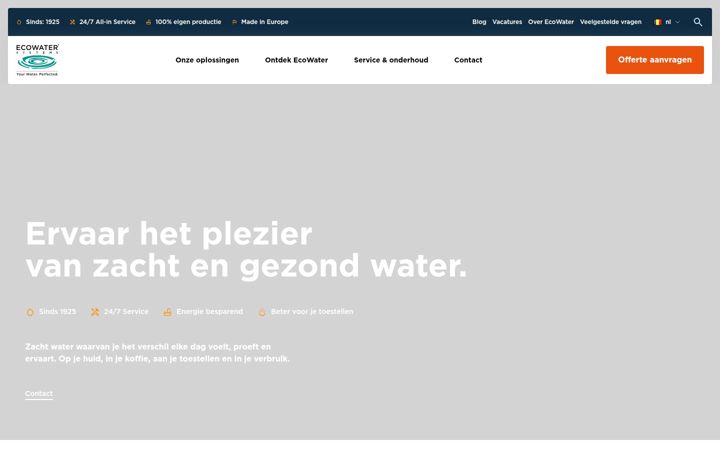 Snímek obrazovky ecowater.be