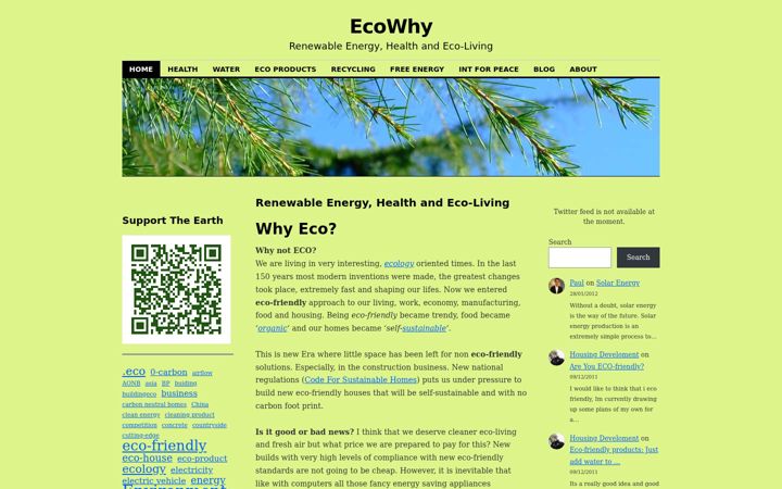 Ekrano kopija ecowhy.co.uk
