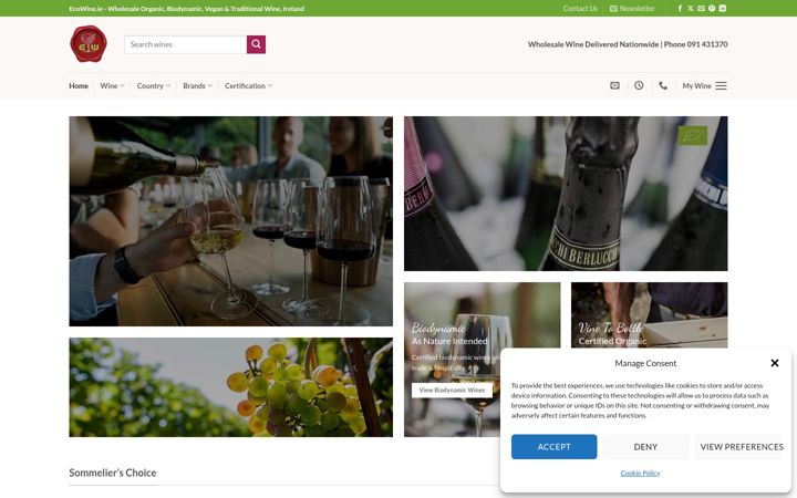 Skærmbillede af ecowine.ie