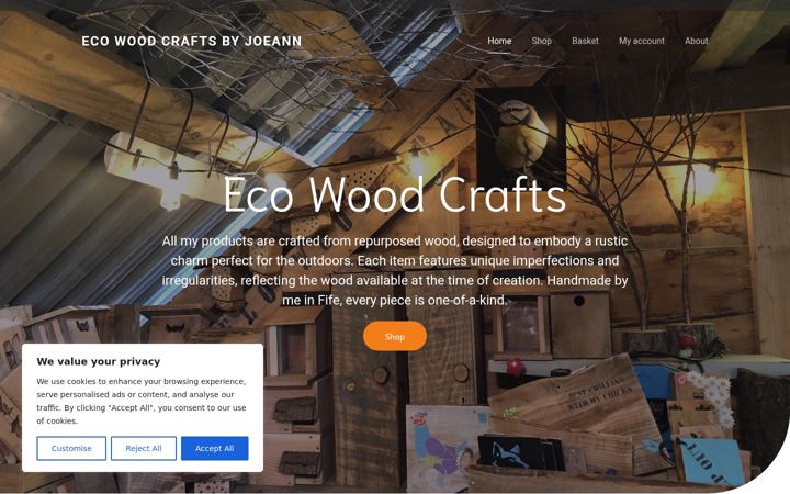 Ekrano kopija ecowoodcrafts.co.uk