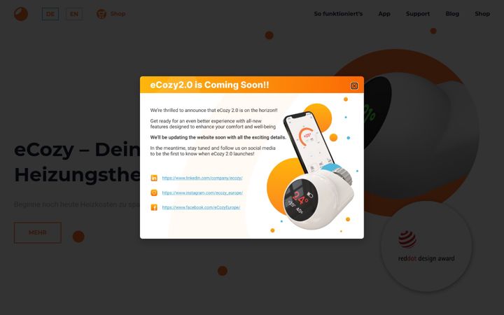 Screenshot of ecozy.de