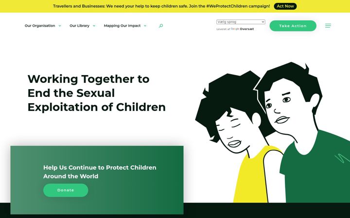 Екранна снимка на ecpat.org
