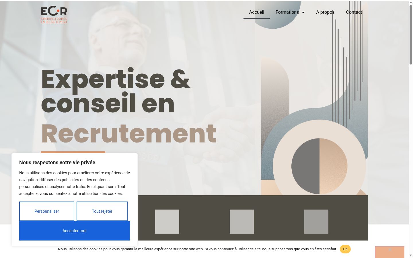 Screenshot van de toestemmingsbanner zoals getoond vóór enige interactie