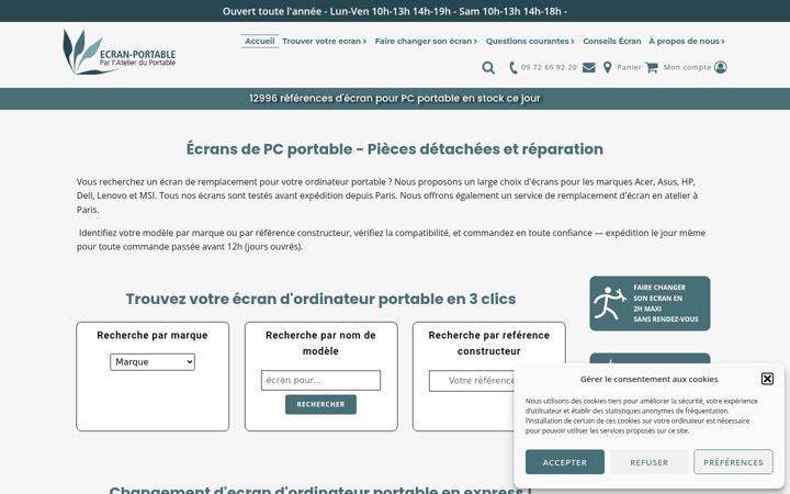 Screenshot of ecran-portable.com