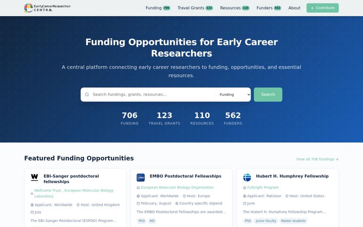 Screenshot of ecrcentral.org