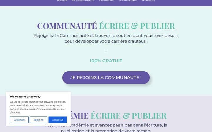 Screenshot of ecrireetpublier.fr
