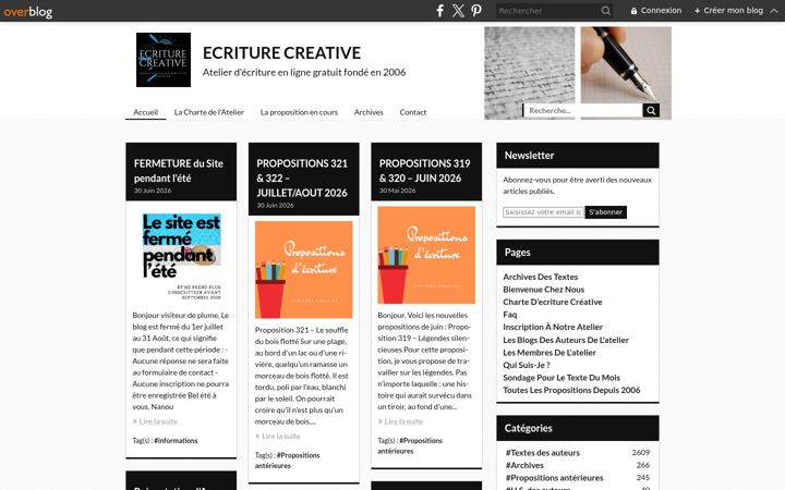 Screenshot of ecriturecreative.fr